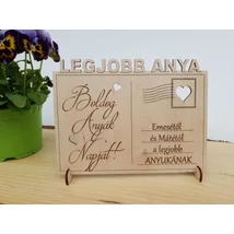 Fa képeslap Anyák napjára gravírozott fa ajándék Fa képeslap Anyák napjára gravírozott fa ajándék
