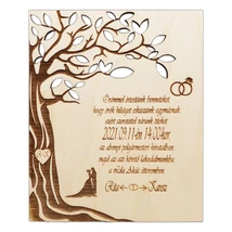 Egyedi fa esküvői meghívó gravírozással
