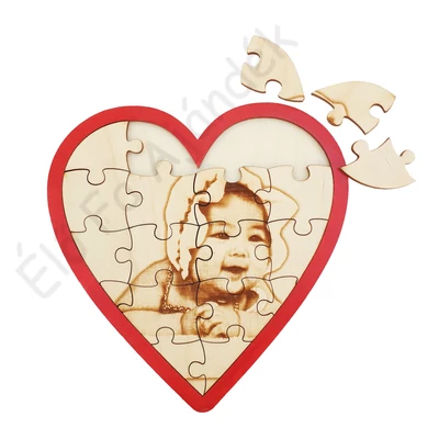 Szív Alakú Fa Ajándék Puzzle Fényképpel