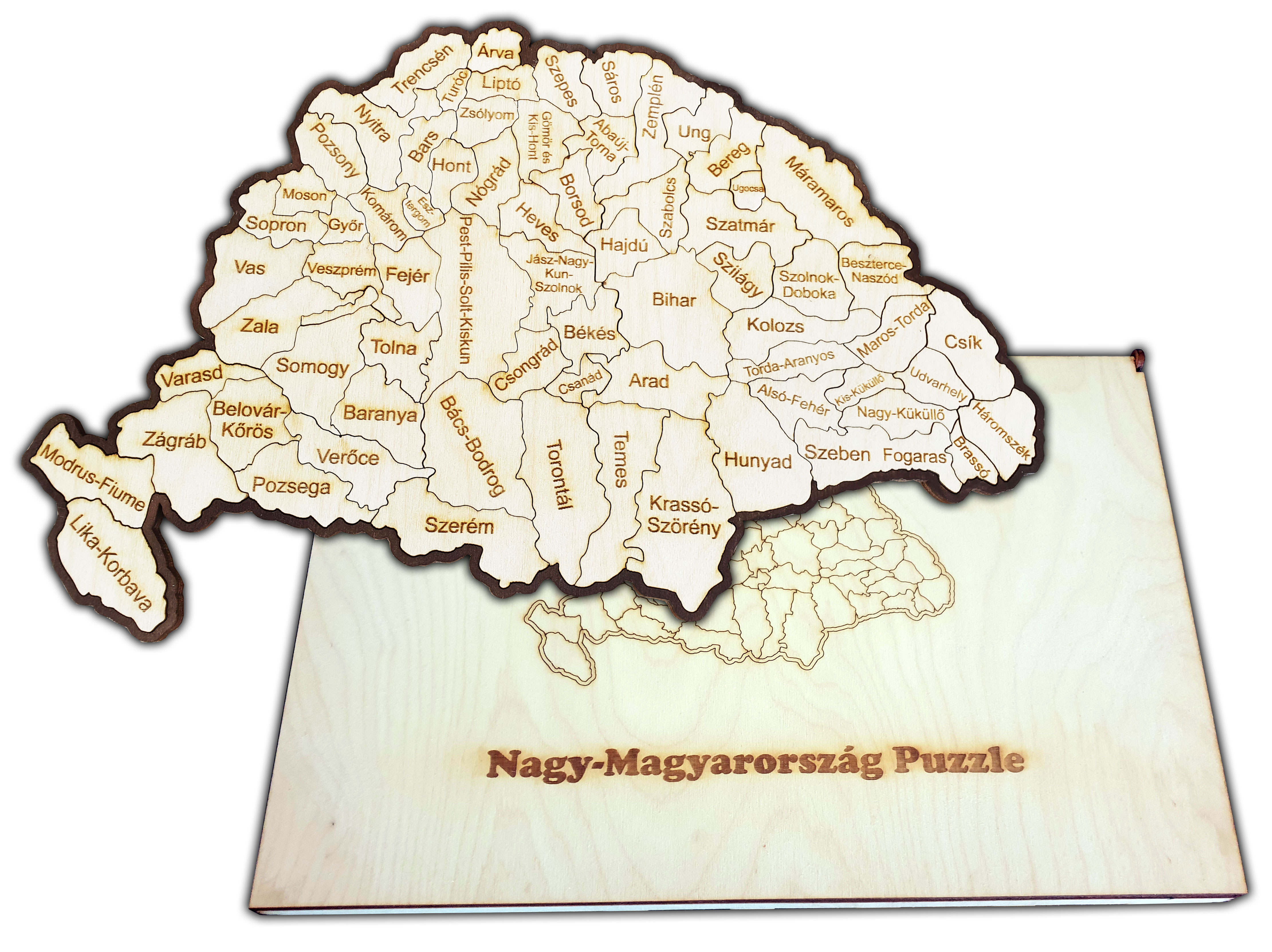 Nagy Magyarorszag Puzzle Varmegyekkel Diszdobozban Lezervagott Termekek